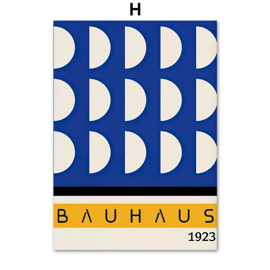 AbstractWall Art Mid CenturyModern Blue Bauhaus High DefinitionCanvasPrinting Poster Home Living Room Bedroom Decoration Pict