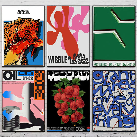 Classic Abstract Retro Poster Stickers Art Wall Murals Decor Game Room Decor Gifts Kawaii HD Painting Cat Cars