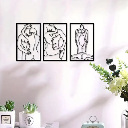 3PC Minimalist Abstract Women Wall Art Line Art Wall Art Decoration Single Line Women Home Hanging Wall Art Decoration