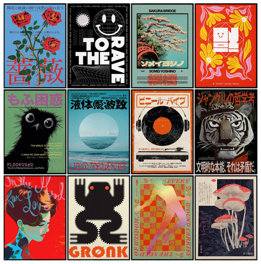 Modern Fashion Abstract Pop Art Nordic Aesthetics Retro Posters Prints Canvas Painting Wall Art Picture Living Room Home Decor