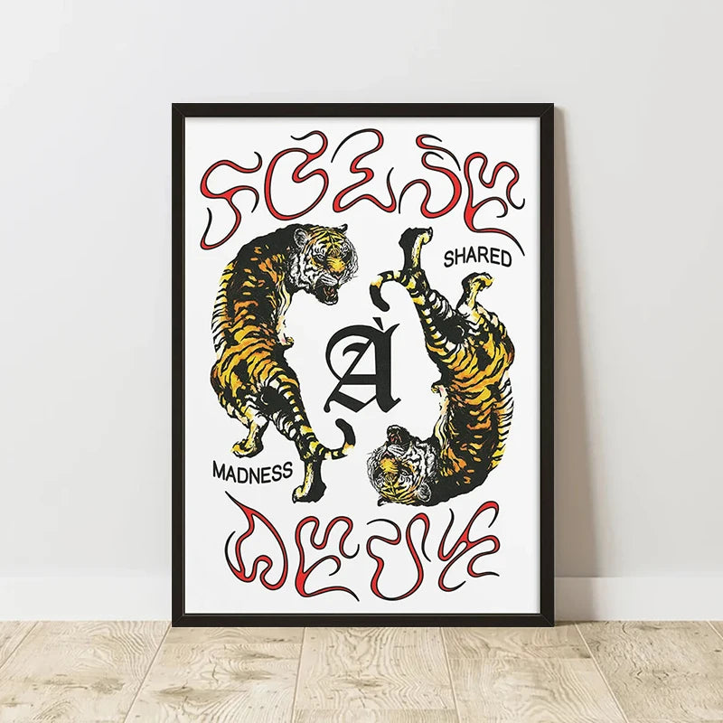 Classic Abstract Art Poster, Retro Abstract Image Printing Art Canvas Painting, Used for Home Room Wall Decoration, Frameless