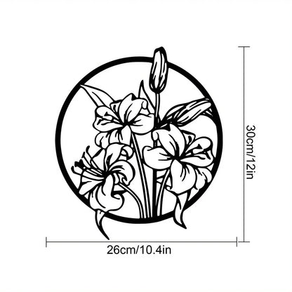 1pc, Flower Wall Art Set, Metal Wall Art, Large Wall Art Set, Home Decor Wall Art For Living Room, Flowers Wall Decor