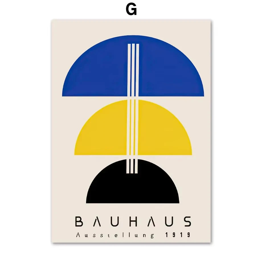 AbstractWall Art Mid CenturyModern Blue Bauhaus High DefinitionCanvasPrinting Poster Home Living Room Bedroom Decoration Pict