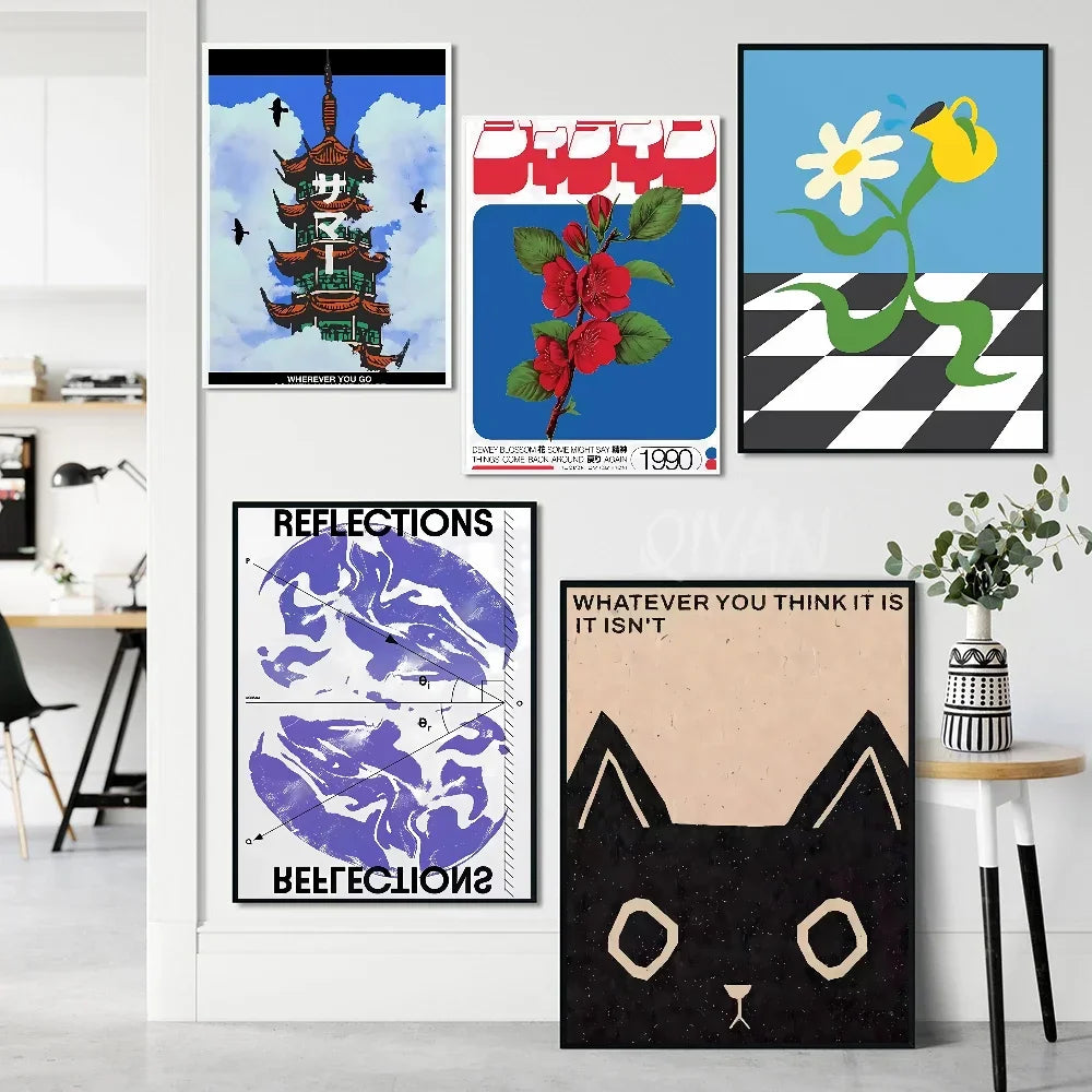 Vintage Abstract Feed Your Mind Classic Self Care Wall Art Poster Paper Print Home Living Room Bedroom Entrance Bar Cafe Art