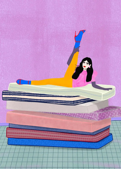 Abstract Art Woman Mood Sofa Jungle Pijamas Poster Canvas Painting Funny Daily Life Wall Art Picture Living Room Home Decoration