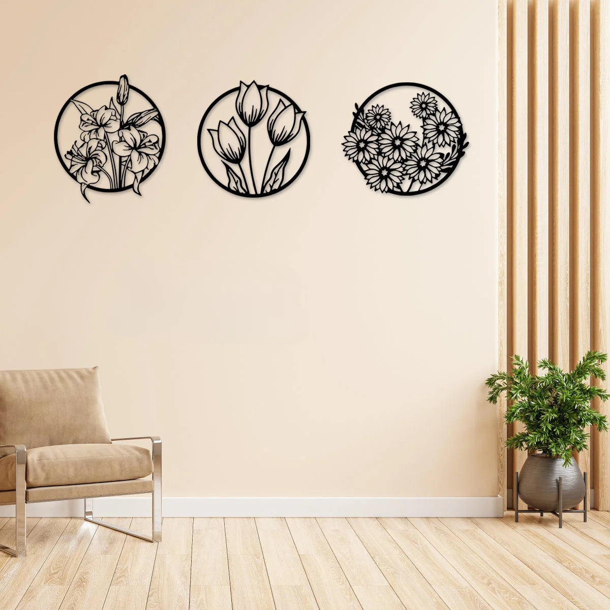 1pc, Flower Wall Art Set, Metal Wall Art, Large Wall Art Set, Home Decor Wall Art For Living Room, Flowers Wall Decor