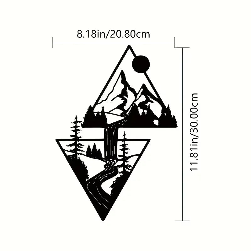 Mountain Wall Art, Mountain Waterfall Metal Wall Art Home Decor, Metal Wall Art, Home Decor Modern Art Wall Ornaments Artwork