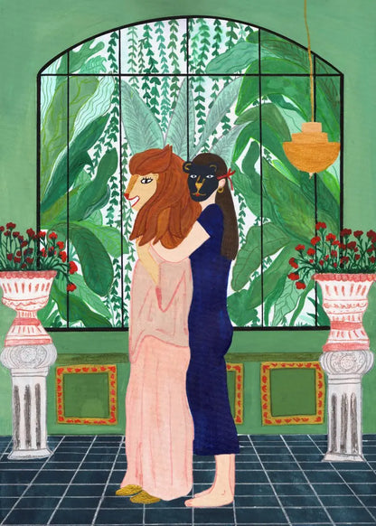 Abstract Art Woman Mood Sofa Jungle Pijamas Poster Canvas Painting Funny Daily Life Wall Art Picture Living Room Home Decoration