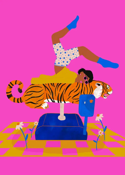 Abstract Art Woman Mood Sofa Jungle Pijamas Poster Canvas Painting Funny Daily Life Wall Art Picture Living Room Home Decoration