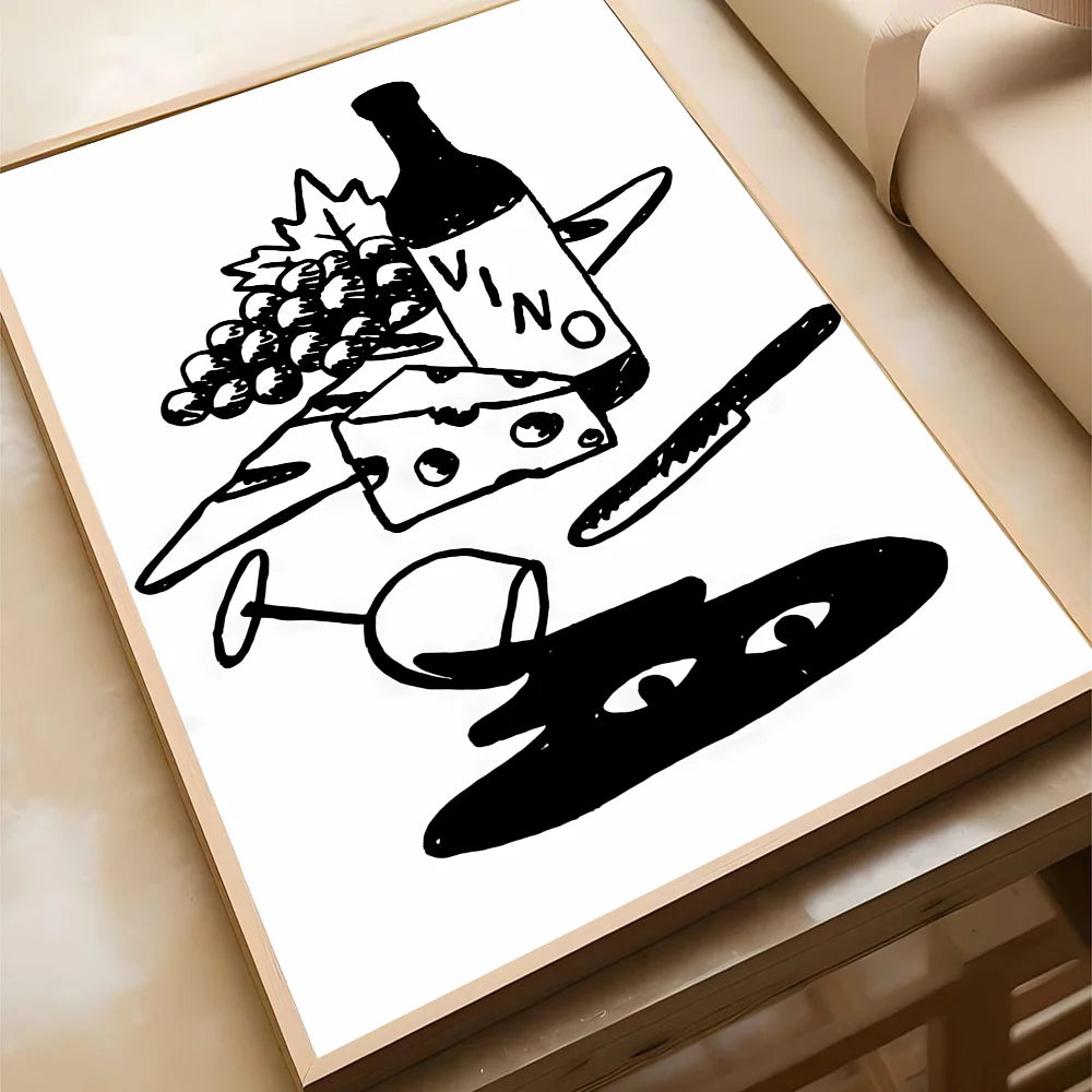 Vintage Abstract Feed Your Mind Classic Self Care Wall Art Poster Paper Print Home Living Room Bedroom Entrance Bar Cafe Art