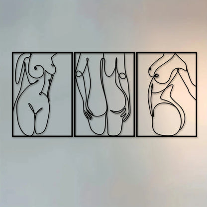 3PC Minimalist Abstract Women Wall Art Line Art Wall Art Decoration Single Line Women Home Hanging Wall Art Decoration