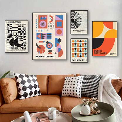 Modern Abstract Architecture Wall Art Poster Prints Bauhaus Nordic Aesthetics Canvas Painting Picture for Living Room Home Decor