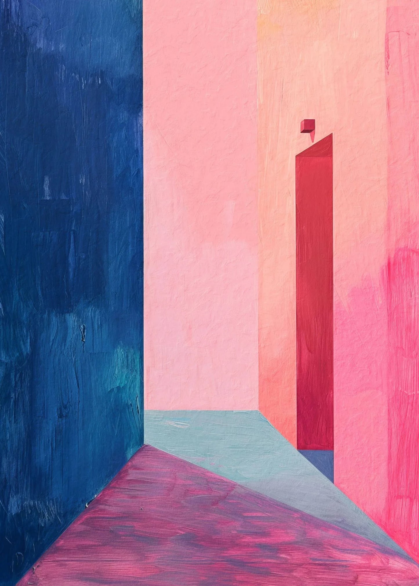 Pink Abstract Aesthetic Contemporary Greece Architecture Canvas Painting Mid Century Poster Print Wall Art Room Home Decor