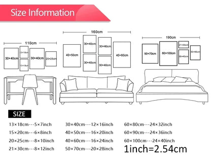 AbstractWall Art Mid CenturyModern Blue Bauhaus High DefinitionCanvasPrinting Poster Home Living Room Bedroom Decoration Pict
