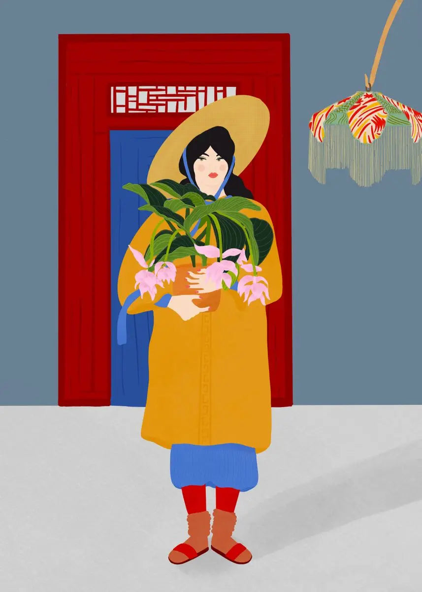 Abstract Art Woman Mood Sofa Jungle Pijamas Poster Canvas Painting Funny Daily Life Wall Art Picture Living Room Home Decoration