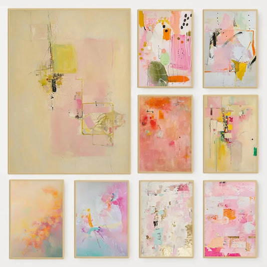 Modern Abstract Colourful Poster Minimalist Contemporary Artworks Canvas Painting Wall Art Fashion Living Room Home Decor Mural