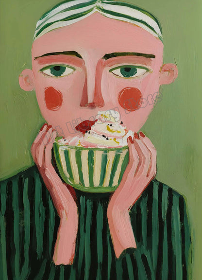 Retro Abstract 60s Fashion Woman and Goose Trendy Colorful Poster Canvas Paintings Wall Art Pictures Modern Home Decor