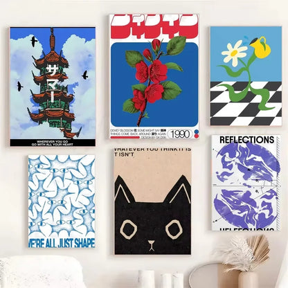 Vintage Abstract Feed Your Mind Classic Self Care Wall Art Poster Paper Print Home Living Room Bedroom Entrance Bar Cafe Art