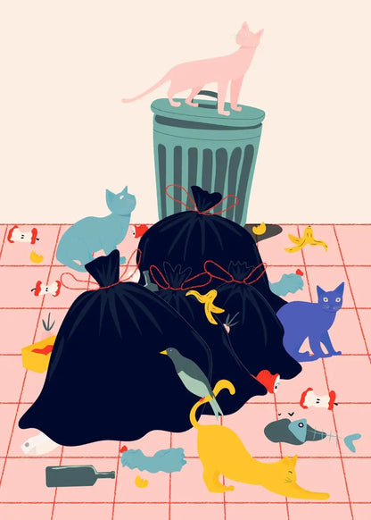 Abstract Art Woman Mood Sofa Jungle Pijamas Poster Canvas Painting Funny Daily Life Wall Art Picture Living Room Home Decoration