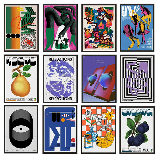 Classic Abstract Art Poster, Retro Abstract Image Printing Art Canvas Painting, Used for Home Room Wall Decoration, Frameless